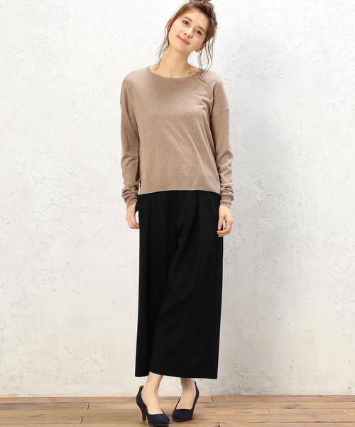 green label relaxing(グリーンレーベルリラクシング)の「KF JUS C/N WIDE スリット PO ニット◆(ニット/セーター・レディース・オフホワイト/モカ/ネイビー・FREE)」の7枚目の写真