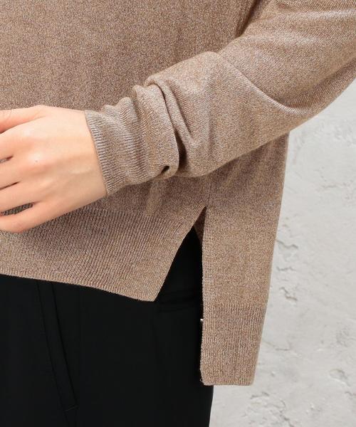 green label relaxing(グリーンレーベルリラクシング)の「KF JUS C/N WIDE スリット PO ニット◆(ニット/セーター・レディース・オフホワイト/モカ/ネイビー・FREE)」の9枚目の写真