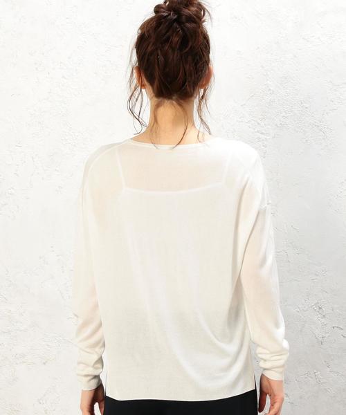 green label relaxing(グリーンレーベルリラクシング)の「KF JUS C/N WIDE スリット PO ニット◆(ニット/セーター・レディース・オフホワイト/モカ/ネイビー・FREE)」の11枚目の写真