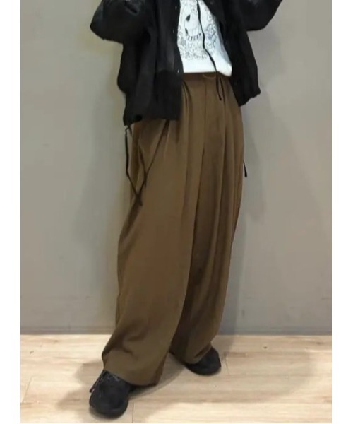 Samansa Mos2(サマンサ モスモス)の「《新色追加》麻レーヨン柄アソートパンツ(その他パンツ・レディース・ブラウン/ドット/ストライプ/ベージュ/ダークブラウン・M/L)」の2枚目の写真