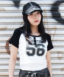 WEGO/【26年春新作】グラフィックラグランヘンリーネックT