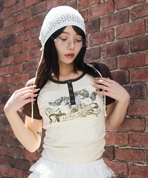 WEGO | WEGO/【26年春新作】グラフィックラグランヘンリーネックT(Tシャツ/カットソー)