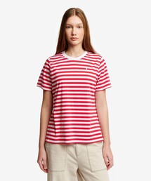 AIGLE(エーグル)の「UVカット ピマコットン マリニエールボーダーリンガーTシャツ 半袖(Tシャツ/カットソー)」