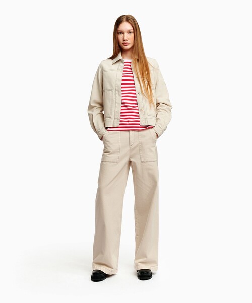 AIGLE(エーグル)の「UVカット ピマコットン マリニエールボーダー半袖Tシャツ(Tシャツ/カットソー・レディース・ダークネイビー/ピンク・L/M/S)」の7枚目の写真