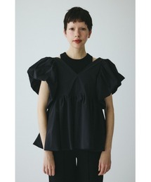 Frill hem ponte tops フリルヘムポンチトップス（Tシャツ/カットソー