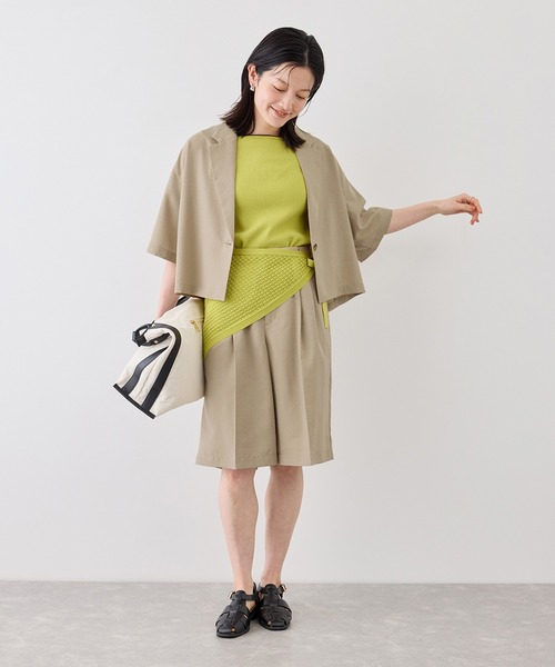 ROPE' PICNIC(ロペピクニック)の「シャーベットニット 透かし編みニットスカーフ/UVケア(バンダナ/スカーフ・レディース・ミント/ダークブラウン/オフホワイト・FREE)」の14枚目の写真