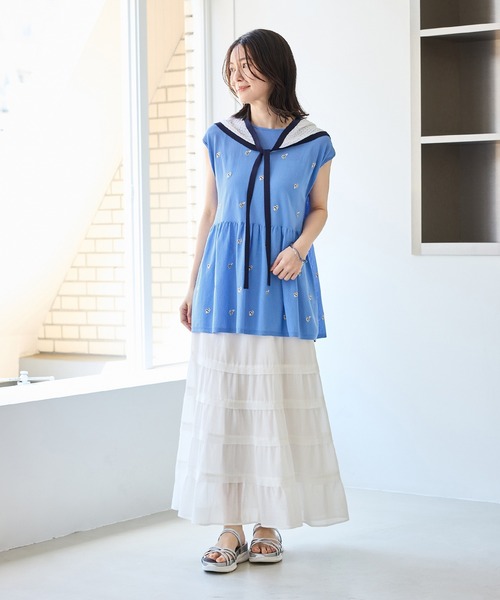 ROPE' PICNIC(ロペピクニック)の「シャーベットニット 透かし編みニットスカーフ/UVケア(バンダナ/スカーフ・レディース・ミント/ダークブラウン/オフホワイト・FREE)」の19枚目の写真