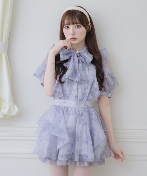 couture BY ROJITA(クチュールバイロジータ)の「【セットアップ対応】シアーチュニックブラウス(シャツ/ブラウス・レディース・ピンクベージュ/ブラック/ブルー/マルチ・FREE)」の22枚目の写真