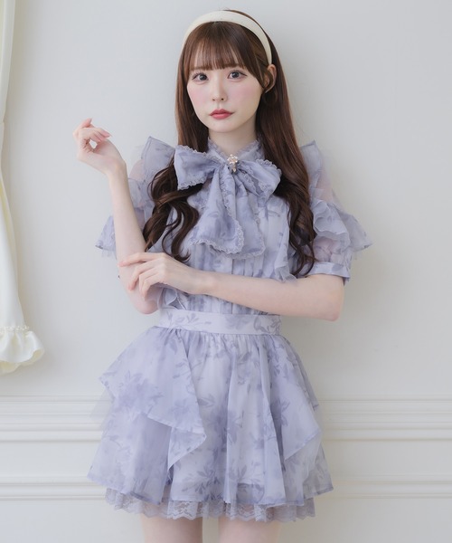 couture BY ROJITA(クチュールバイロジータ)の「【セットアップ対応】シアーチュニックブラウス(シャツ/ブラウス・レディース・ピンクベージュ/ブラック/ブルー/マルチ・FREE)」の21枚目の写真