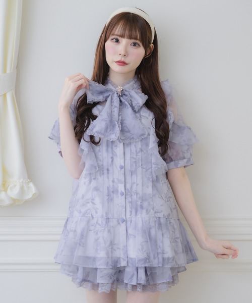 couture BY ROJITA(クチュールバイロジータ)の「【セットアップ対応】シアーチュニックブラウス(シャツ/ブラウス・レディース・ピンクベージュ/ブラック/ブルー/マルチ・FREE)」の13枚目の写真