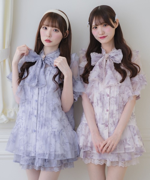 couture BY ROJITA(クチュールバイロジータ)の「【セットアップ対応】シアーチュニックブラウス(シャツ/ブラウス・レディース・ピンクベージュ/ブラック/ブルー/マルチ・FREE)」の18枚目の写真