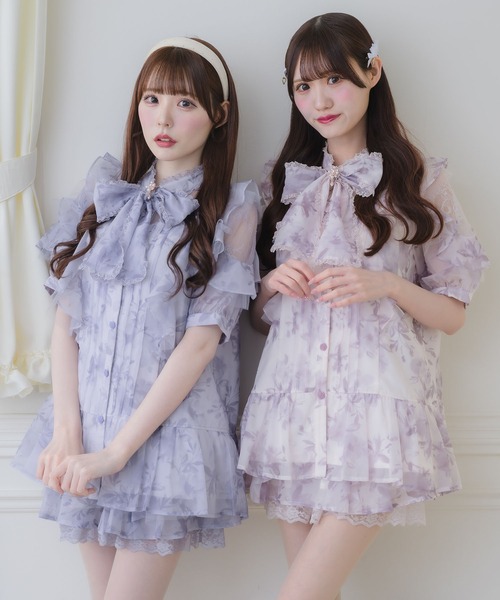 couture BY ROJITA(クチュールバイロジータ)の「【セットアップ対応】シアーチュニックブラウス(シャツ/ブラウス・レディース・ピンクベージュ/ブラック/ブルー/マルチ・FREE)」の19枚目の写真