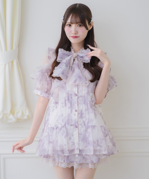 couture BY ROJITA(クチュールバイロジータ)の「【セットアップ対応】シアーチュニックブラウス(シャツ/ブラウス・レディース・ピンクベージュ/ブラック/ブルー/マルチ・FREE)」の15枚目の写真