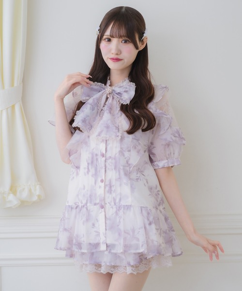 couture BY ROJITA(クチュールバイロジータ)の「【セットアップ対応】シアーチュニックブラウス(シャツ/ブラウス・レディース・ピンクベージュ/ブラック/ブルー/マルチ・FREE)」の16枚目の写真