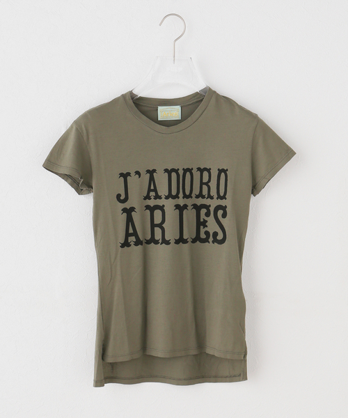 ARIES(アリーズ)の「ARIES / アリーズ J'ADORO WESTERN CAP SLEEVE TEE(Tシャツ/カットソー・レディース・カーキ・1)」の1枚目の写真