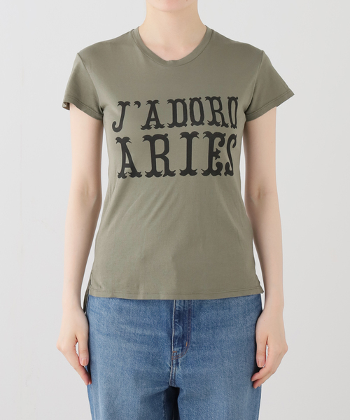 ARIES(アリーズ)の「ARIES / アリーズ J'ADORO WESTERN CAP SLEEVE TEE(Tシャツ/カットソー・レディース・カーキ・1)」の4枚目の写真