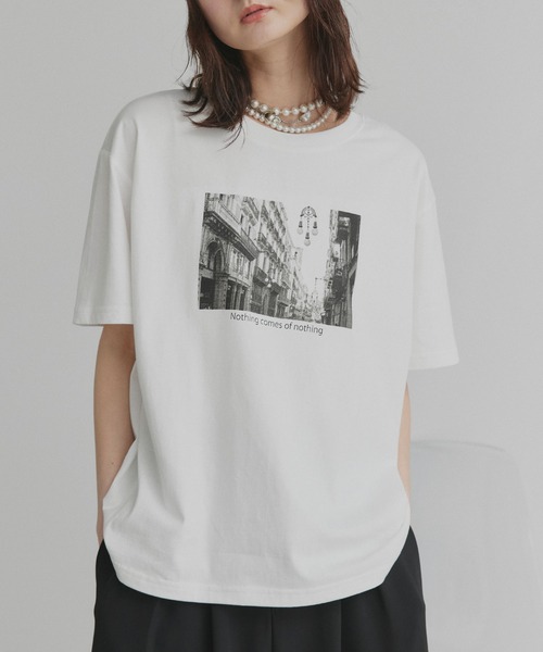 ad thie(アドティエ)の「アソート フォトプリント Tシャツ(Tシャツ/カットソー・レディース・ピンク/ブラック/チャコール/ホワイト系2/ホワイト系1・FREE)」の20枚目の写真