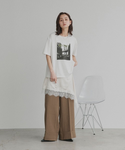 ad thie(アドティエ)の「アソート フォトプリント Tシャツ(Tシャツ/カットソー・レディース・ピンク/ブラック/チャコール/ホワイト系2/ホワイト系1・FREE)」の16枚目の写真