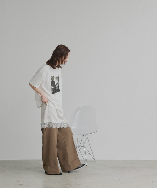ad thie(アドティエ)の「アソート フォトプリント Tシャツ(Tシャツ/カットソー・レディース・ピンク/ブラック/チャコール/ホワイト系2/ホワイト系1・FREE)」の6枚目の写真