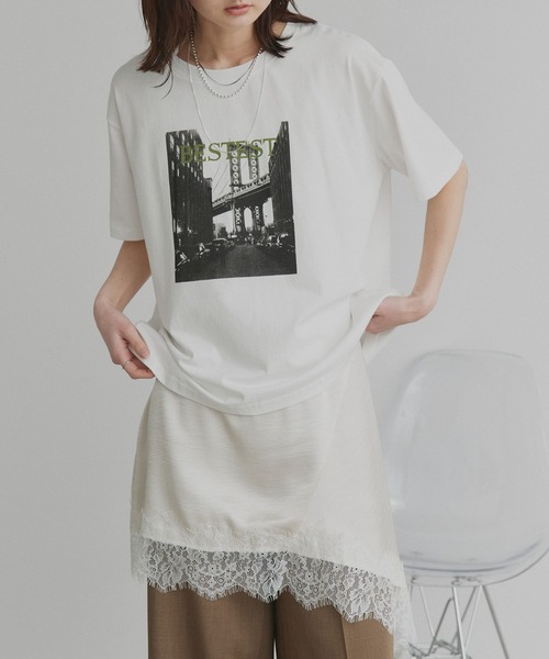 ad thie(アドティエ)の「アソート フォトプリント Tシャツ(Tシャツ/カットソー・レディース・ピンク/ブラック/チャコール/ホワイト系2/ホワイト系1・FREE)」の7枚目の写真
