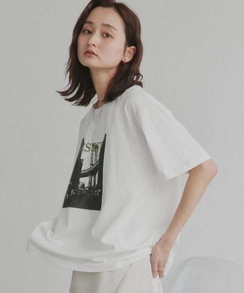 ad thie(アドティエ)の「アソート フォトプリント Tシャツ(Tシャツ/カットソー・レディース・ピンク/ブラック/チャコール/ホワイト系2/ホワイト系1・FREE)」の9枚目の写真