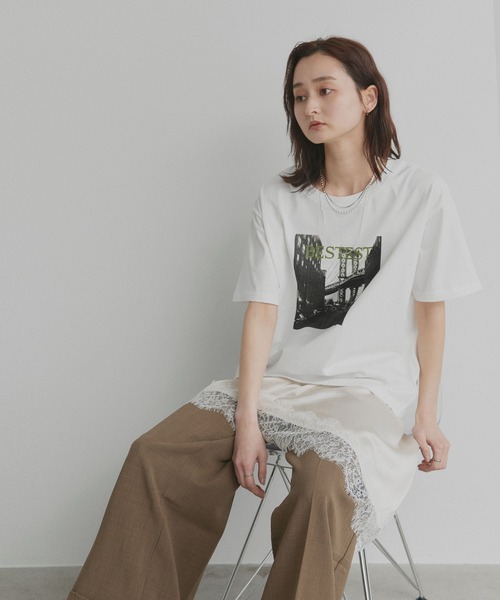 ad thie(アドティエ)の「アソート フォトプリント Tシャツ(Tシャツ/カットソー・レディース・ピンク/ブラック/チャコール/ホワイト系2/ホワイト系1・FREE)」の10枚目の写真