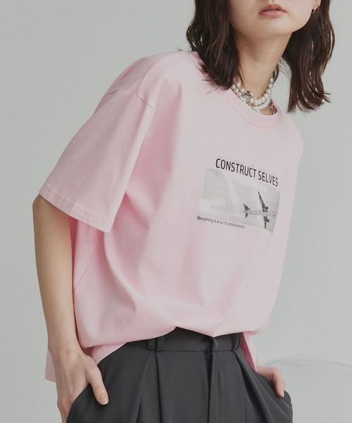 ad thie(アドティエ)の「アソート フォトプリント Tシャツ(Tシャツ/カットソー・レディース・ピンク/ブラック/チャコール/ホワイト系2/ホワイト系1/ブラウン・FREE)」の14枚目の写真