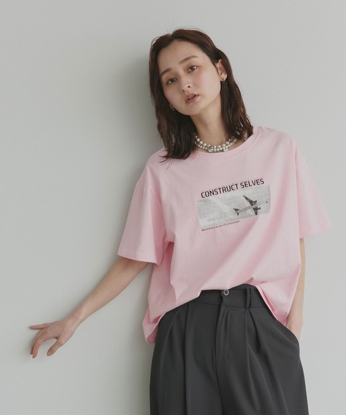 ad thie(アドティエ)の「アソート フォトプリント Tシャツ(Tシャツ/カットソー・レディース・ピンク/ブラック/チャコール/ホワイト系2/ホワイト系1/ブラウン・FREE)」の13枚目の写真