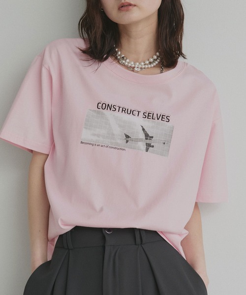 ad thie(アドティエ)の「アソート フォトプリント Tシャツ(Tシャツ/カットソー・レディース・ピンク/ブラック/チャコール/ホワイト系2/ホワイト系1/ブラウン・FREE)」の12枚目の写真