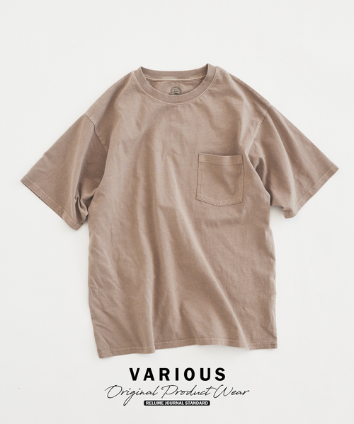 JOURNAL STANDARD relume(ジャーナルスタンダード レリューム)の「ヴァリアス ガーメントダイ ポケットTシャツ(Tシャツ/カットソー・メンズ・カーキ/ブラウン/ホワイト系その他/ベージュ/ネイビー/イエロー・MEDIUM/LARGE)」の3枚目の写真
