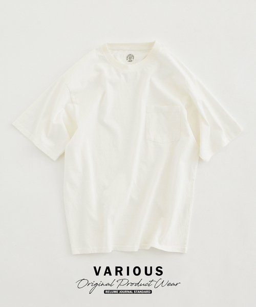 JOURNAL STANDARD relume(ジャーナルスタンダード レリューム)の「ヴァリアス ガーメントダイ ポケットTシャツ(Tシャツ/カットソー・メンズ・カーキ/ブラウン/ホワイト系その他/ベージュ/ネイビー/イエロー・MEDIUM/LARGE)」の1枚目の写真