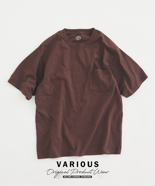 JOURNAL STANDARD relume(ジャーナルスタンダード レリューム)の「ヴァリアス ガーメントダイ ポケットTシャツ(Tシャツ/カットソー・メンズ・カーキ/ブラウン/ホワイト系その他/ベージュ/ネイビー/イエロー・MEDIUM/LARGE)」の2枚目の写真