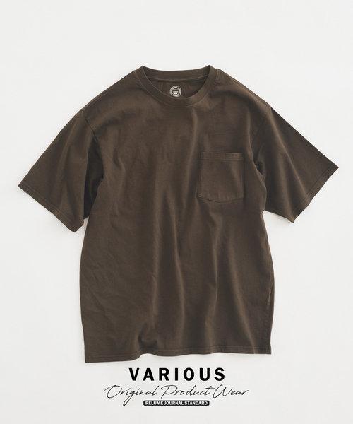 JOURNAL STANDARD relume(ジャーナルスタンダード レリューム)の「ヴァリアス ガーメントダイ ポケットTシャツ(Tシャツ/カットソー・メンズ・カーキ/ブラウン/ホワイト系その他/ベージュ/ネイビー/イエロー・MEDIUM/LARGE)」の4枚目の写真