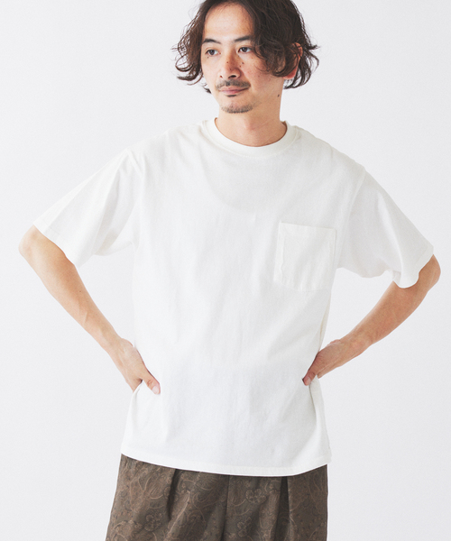 JOURNAL STANDARD relume(ジャーナルスタンダード レリューム)の「ヴァリアス ガーメントダイ ポケットTシャツ(Tシャツ/カットソー・メンズ・カーキ/ブラウン/ホワイト系その他/ベージュ/ネイビー/イエロー・MEDIUM/LARGE)」の15枚目の写真