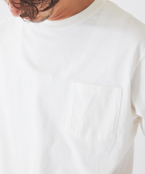 JOURNAL STANDARD relume(ジャーナルスタンダード レリューム)の「ヴァリアス ガーメントダイ ポケットTシャツ(Tシャツ/カットソー・メンズ・カーキ/ブラウン/ホワイト系その他/ベージュ/ネイビー/イエロー・MEDIUM/LARGE)」の16枚目の写真