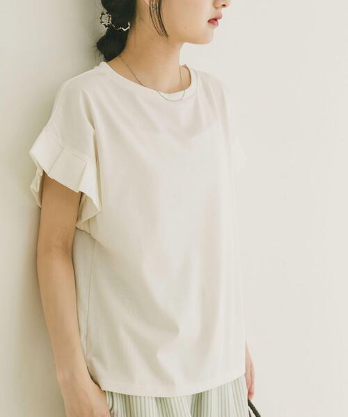 ITEMS URBANRESEARCH（アイテムズ アーバンリサーチ）の「『接触冷感/UVカット』オリガミタックTシャツ（Tシャツ/カットソー・レディース・ブラック/ブラウン/ライトベージュ/ホワイト・FREE）」の2枚目の写真