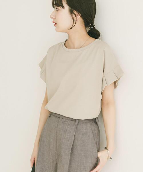 ITEMS URBANRESEARCH（アイテムズ アーバンリサーチ）の「『接触冷感/UVカット』オリガミタックTシャツ（Tシャツ/カットソー・レディース・ブラック/ブラウン/ライトベージュ/ホワイト・FREE）」の4枚目の写真