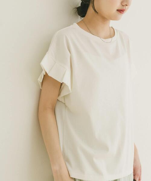 ITEMS URBANRESEARCH（アイテムズ アーバンリサーチ）の「『接触冷感/UVカット』オリガミタックTシャツ（Tシャツ/カットソー・レディース・ブラック/ブラウン/ライトベージュ/ホワイト・FREE）」の5枚目の写真