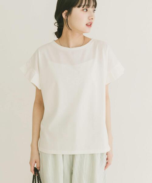 ITEMS URBANRESEARCH（アイテムズ アーバンリサーチ）の「『接触冷感/UVカット』オリガミタックTシャツ（Tシャツ/カットソー・レディース・ブラック/ブラウン/ライトベージュ/ホワイト・FREE）」の6枚目の写真