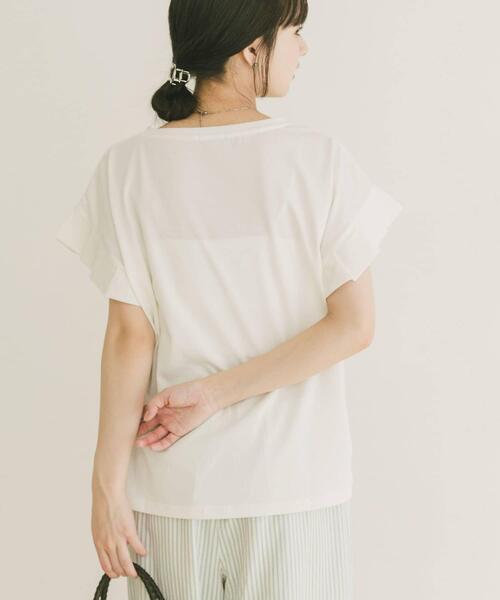 ITEMS URBANRESEARCH（アイテムズ アーバンリサーチ）の「『接触冷感/UVカット』オリガミタックTシャツ（Tシャツ/カットソー・レディース・ブラック/ブラウン/ライトベージュ/ホワイト・FREE）」の7枚目の写真
