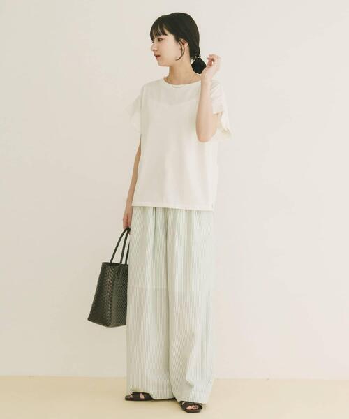 ITEMS URBANRESEARCH（アイテムズ アーバンリサーチ）の「『接触冷感/UVカット』オリガミタックTシャツ（Tシャツ/カットソー・レディース・ブラック/ブラウン/ライトベージュ/ホワイト・FREE）」の8枚目の写真