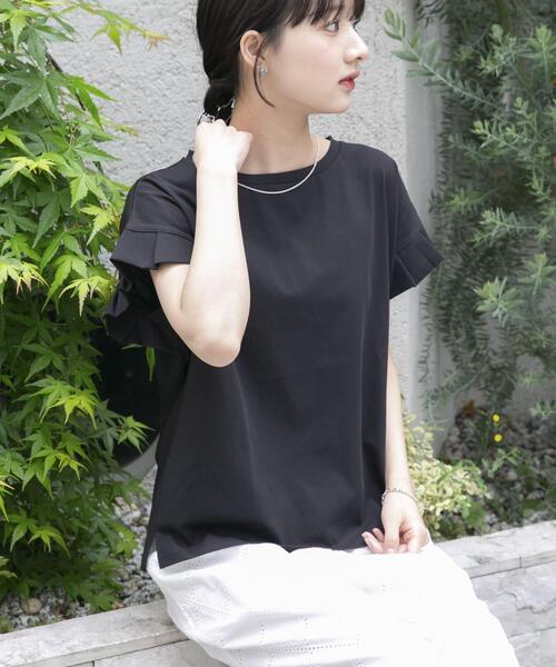 ITEMS URBANRESEARCH（アイテムズ アーバンリサーチ）の「『接触冷感/UVカット』オリガミタックTシャツ（Tシャツ/カットソー・レディース・ブラック/ブラウン/ライトベージュ/ホワイト・FREE）」の12枚目の写真