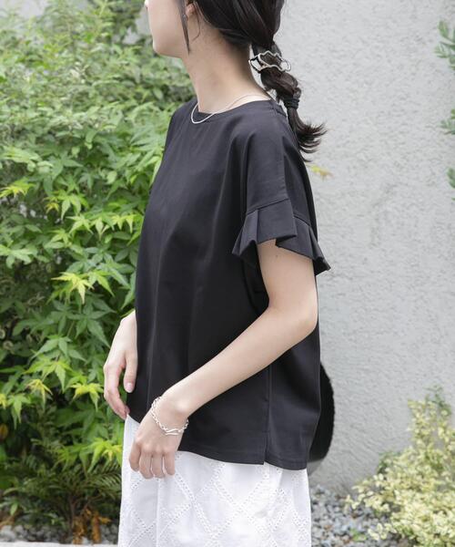 ITEMS URBANRESEARCH（アイテムズ アーバンリサーチ）の「『接触冷感/UVカット』オリガミタックTシャツ（Tシャツ/カットソー・レディース・ブラック/ブラウン/ライトベージュ/ホワイト・FREE）」の14枚目の写真