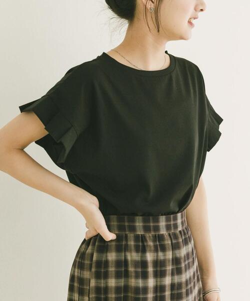 ITEMS URBANRESEARCH（アイテムズ アーバンリサーチ）の「『接触冷感/UVカット』オリガミタックTシャツ（Tシャツ/カットソー・レディース・ブラック/ブラウン/ライトベージュ/ホワイト・FREE）」の18枚目の写真
