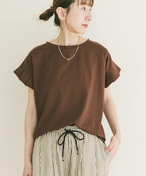 ITEMS URBANRESEARCH（アイテムズ アーバンリサーチ）の「『接触冷感/UVカット』オリガミタックTシャツ（Tシャツ/カットソー・レディース・ブラック/ブラウン/ライトベージュ/ホワイト・FREE）」の22枚目の写真
