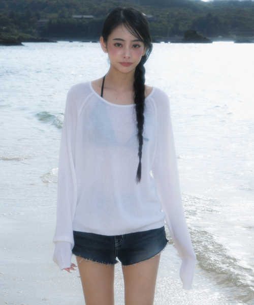 ROSEFRANTZ（ロゼフランツ）の「Boatneck Sheer Basic Knit [Ivory]（ニット/セーター・レディース・アイボリー・OS）」の2枚目の写真