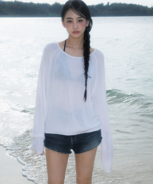 ROSEFRANTZ（ロゼフランツ）の「Boatneck Sheer Basic Knit [Ivory]（ニット/セーター・レディース・アイボリー・OS）」の3枚目の写真
