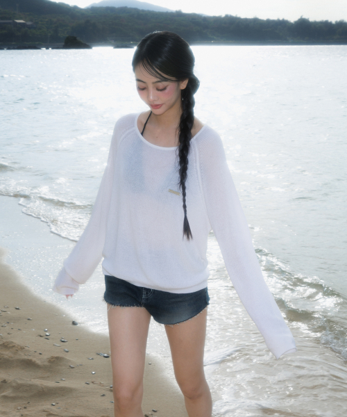 ROSEFRANTZ（ロゼフランツ）の「Boatneck Sheer Basic Knit [Ivory]（ニット/セーター・レディース・アイボリー・OS）」の4枚目の写真