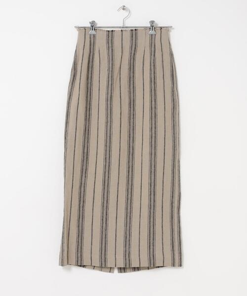 URBAN RESEARCH DOORS(アーバンリサーチドアーズ)の「Linen Stripe I-Line Skirt(スカート・レディース・ナチュラル・MEDIUM/SMALL)」の5枚目の写真