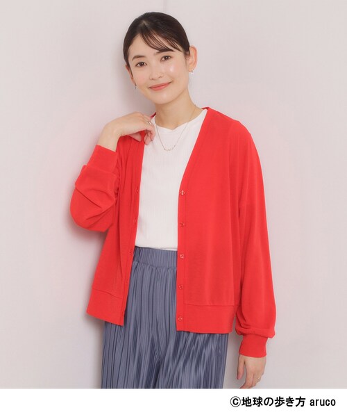 ITS'DEMO(イッツデモ)の「【aruco×ITS’DEMO】UVカットカーディガン(カーディガン/ボレロ・レディース・ネイビー/レッド系1/オフホワイト・00)」の1枚目の写真